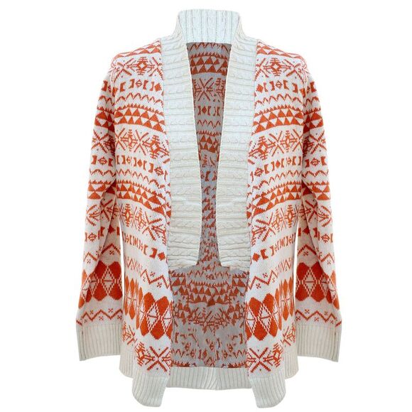Aztec Print Long Cardigan Sweater - Picture 6 of 8